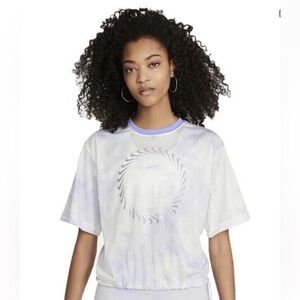 Nike White and blue Mesh Jersey Top